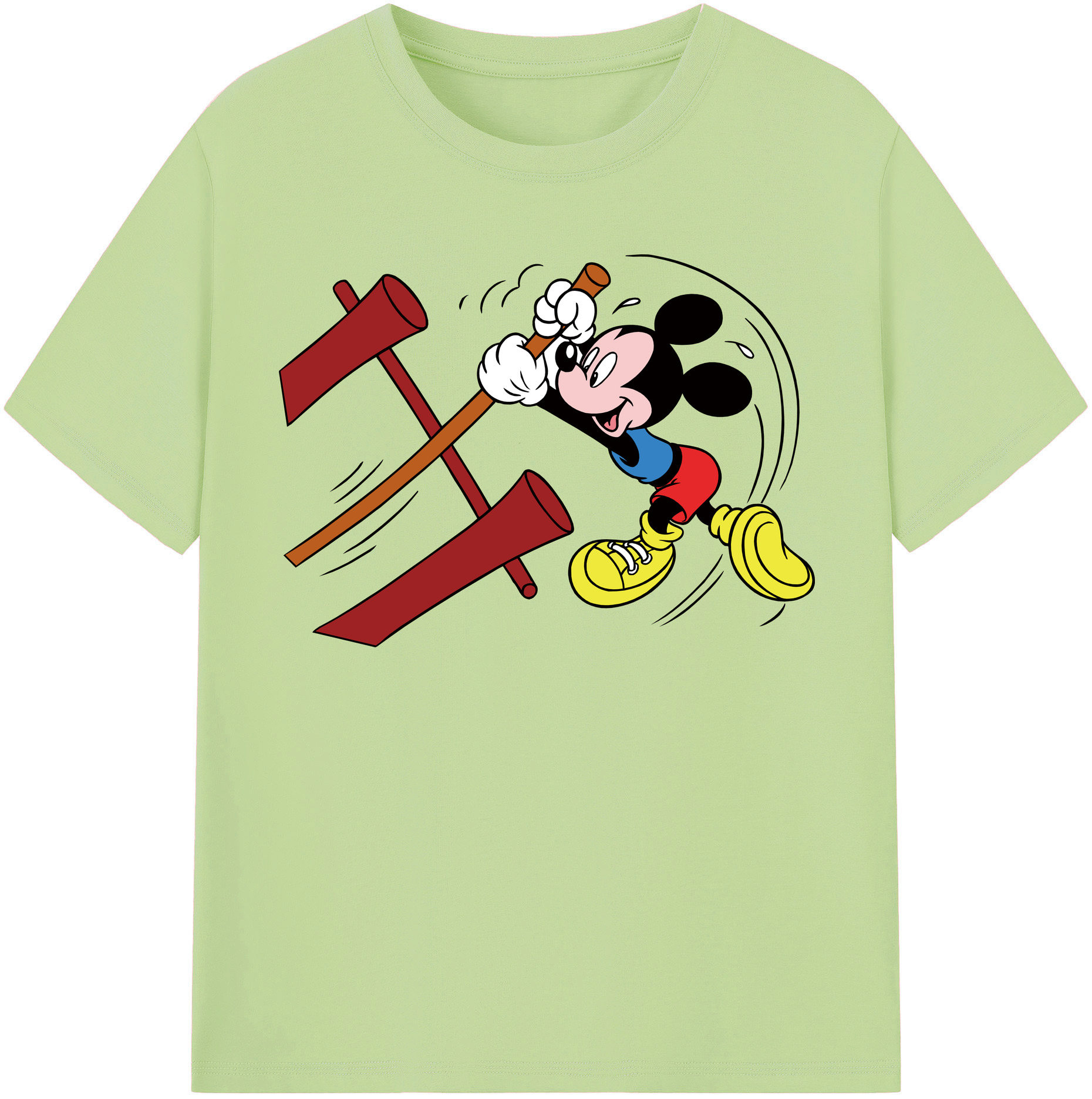 （画像用） ミッキーマウス Mickey Mouse 綿100％半袖Tシャツ（フロントプリント）